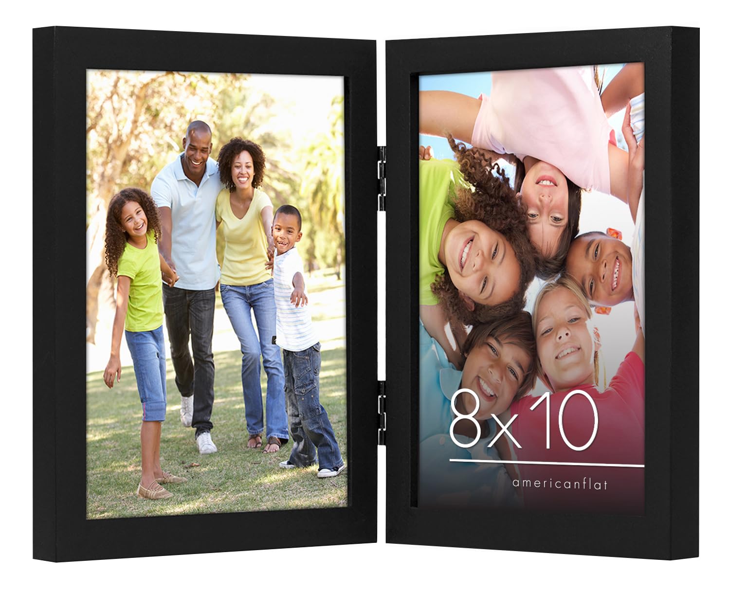 Photo 1 of ***SIMILAR ITEM***
Americanflat Hinged 8x10 Picture Frame with Shatter-Resistant Glass - Double Picture Frames with Engineered Wood - Signature Collection - Photo Frame for Tabletop Display - Black