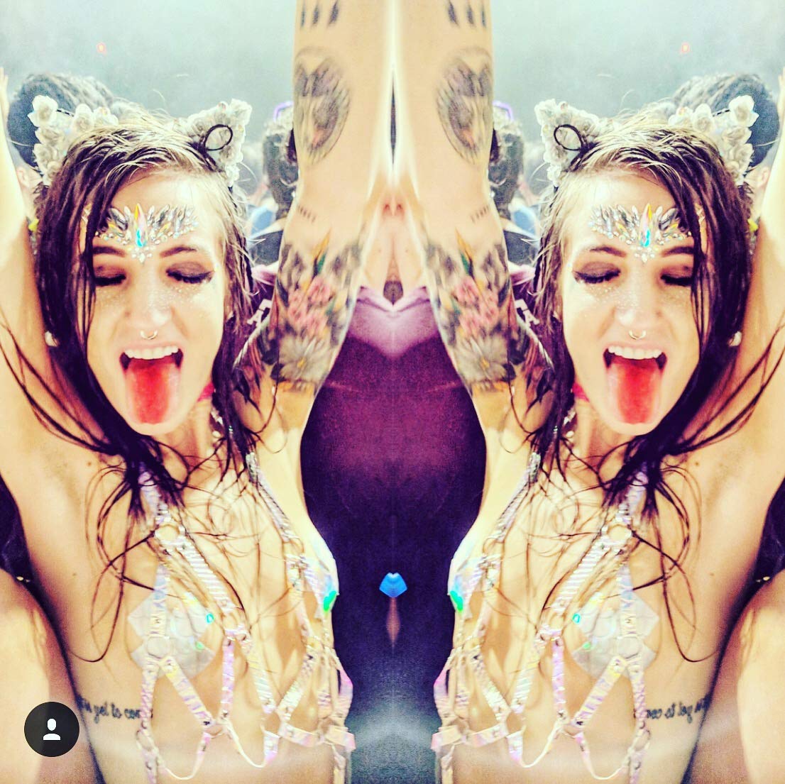 Neva Nude Iridescent Crystal Beamz Nipztix Pasties Nipple Covers for Festivals, Raves, Lingerie and More, Made in USA: Mystical Mermaid Holographic