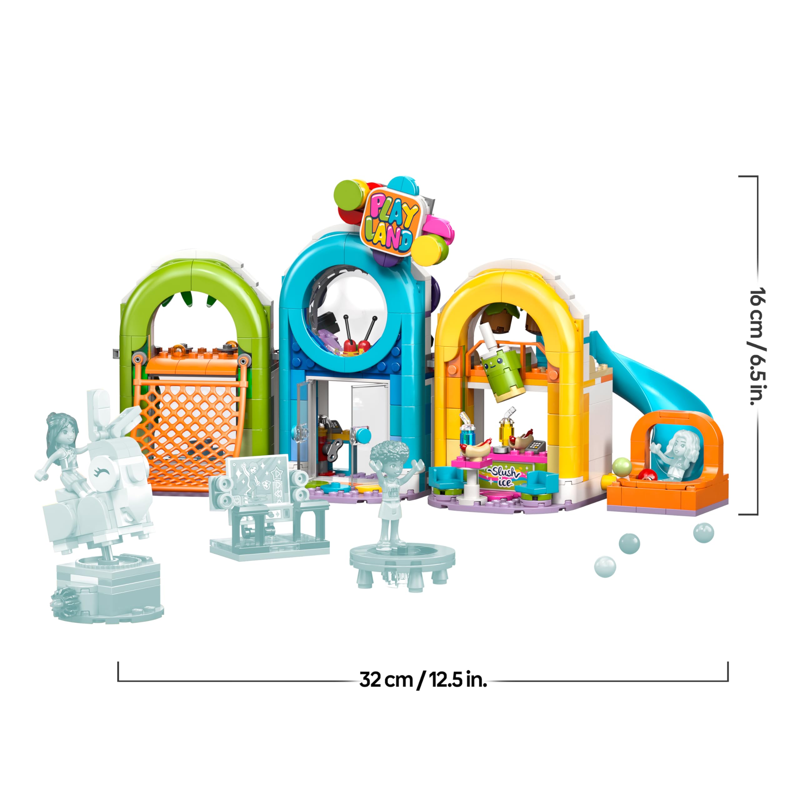 LEGO Friends Parco Giochi al Coperto - Gioco Creativo con Scivolo, Piscina di Palline, Giostra, Snack Bar, 3 Mini Bamboline e Accessori - Regalo di Compleanno per Bambine da 7 Anni in su - 42686