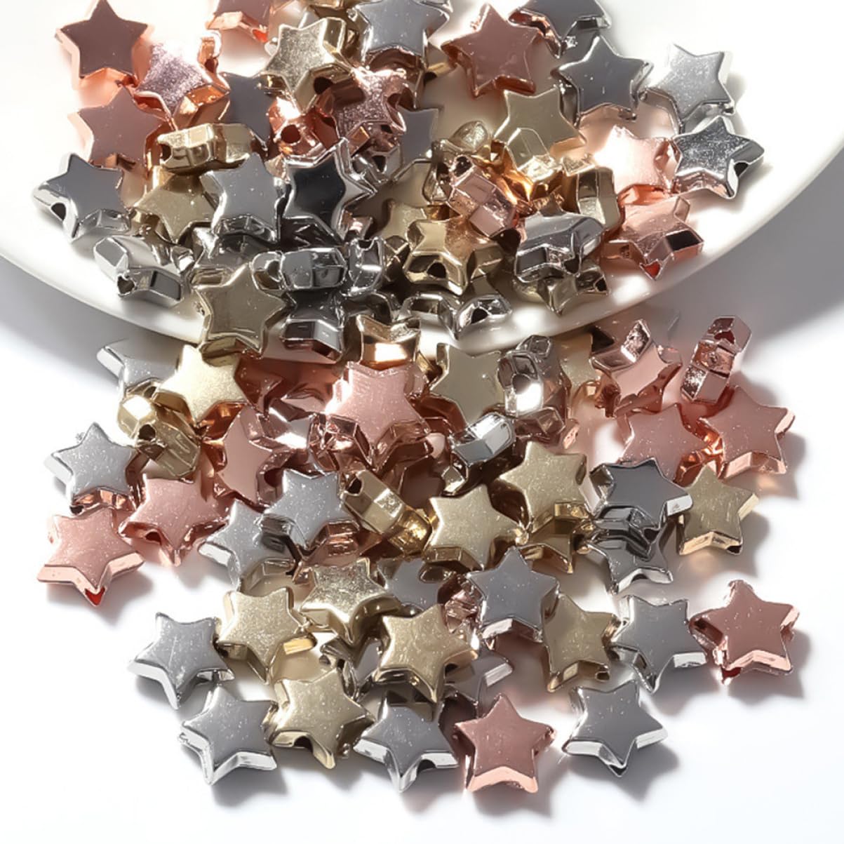 HOMSFOU 5 Set Perline Forma Stella Colorate Per Fai Da Te Distanziatori Per Collane E Bracciali Ccb Per Creazioni E Bigiotteria 300 Pezzi*5