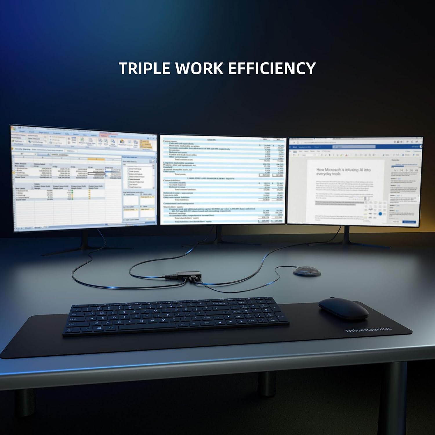 USB 3.0 to HDMI-DVI-VGA Video External Graphics Card Adapter for Multiple Monitors/Laptop-Add HDMI and DVI-D or VGA Adapter- Support Windows-Mirrored, Extended or Primary Display