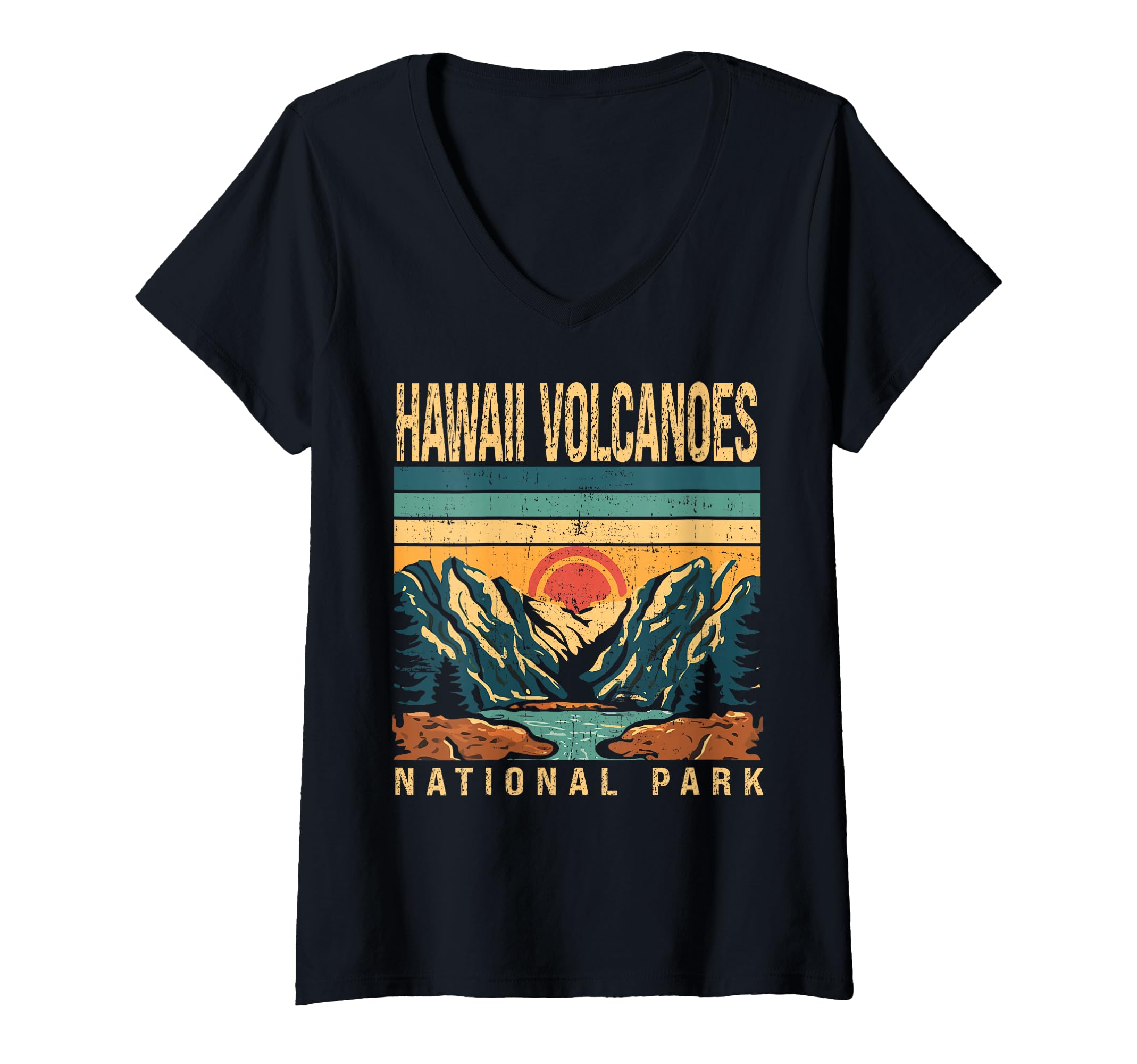 Womens Hawaii Volcanoes National Park National Park Souvenir V-Neck T-Shirt