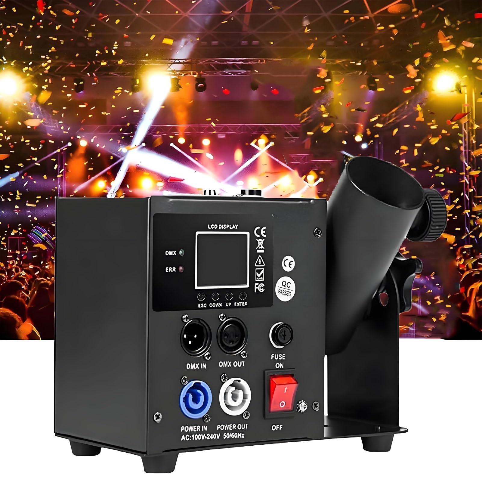Máquina de cañón de confeti eléctrica, lanzador de confeti profesional, para fiestas, clubes, bodas, ambiente de bar profesional.