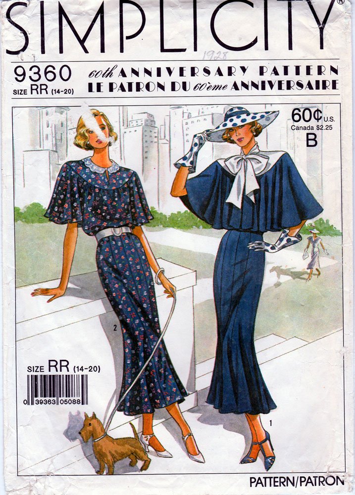 Patron Simplicity 9360 ajusté pour coudre une robe drapée élégante 14-20