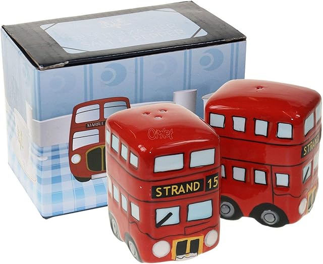 London Routemaster Bus Novelty Ceramic Salt & Pepper Set by Cruet Sets