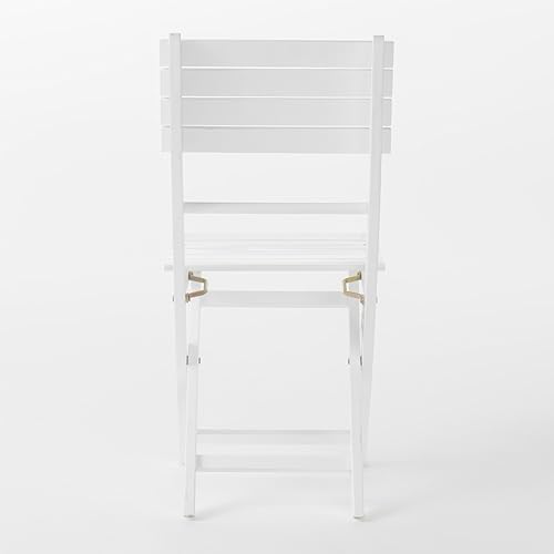 Miniatura 5 de Christopher Knight Home Positano - Sillas de comedor plegables de madera de acacia para exteriores, juego de 2 piezas, PU/blanco