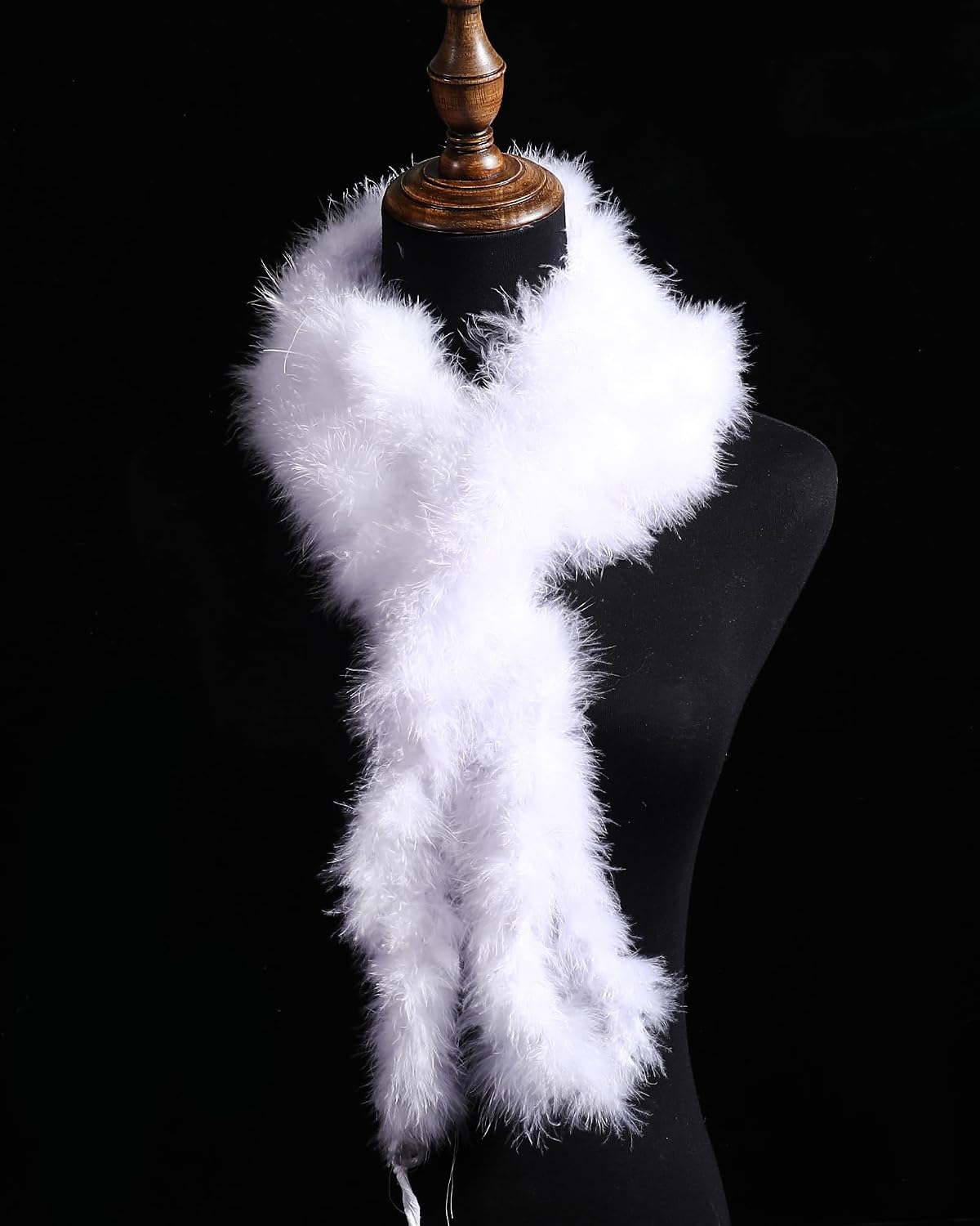 2 Pcs 22 Yards Feather Boa for Christmas Tree DIY Craft Party Wedding Home Decoration (White)