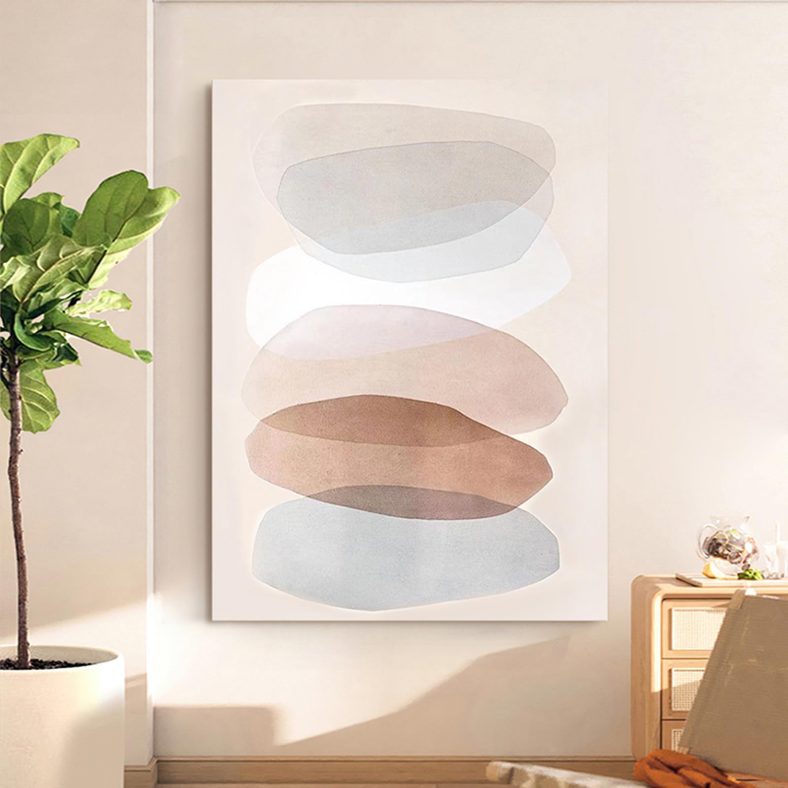Peinture à l'huile grand format pour combler le vide d'un mur de salon moderne