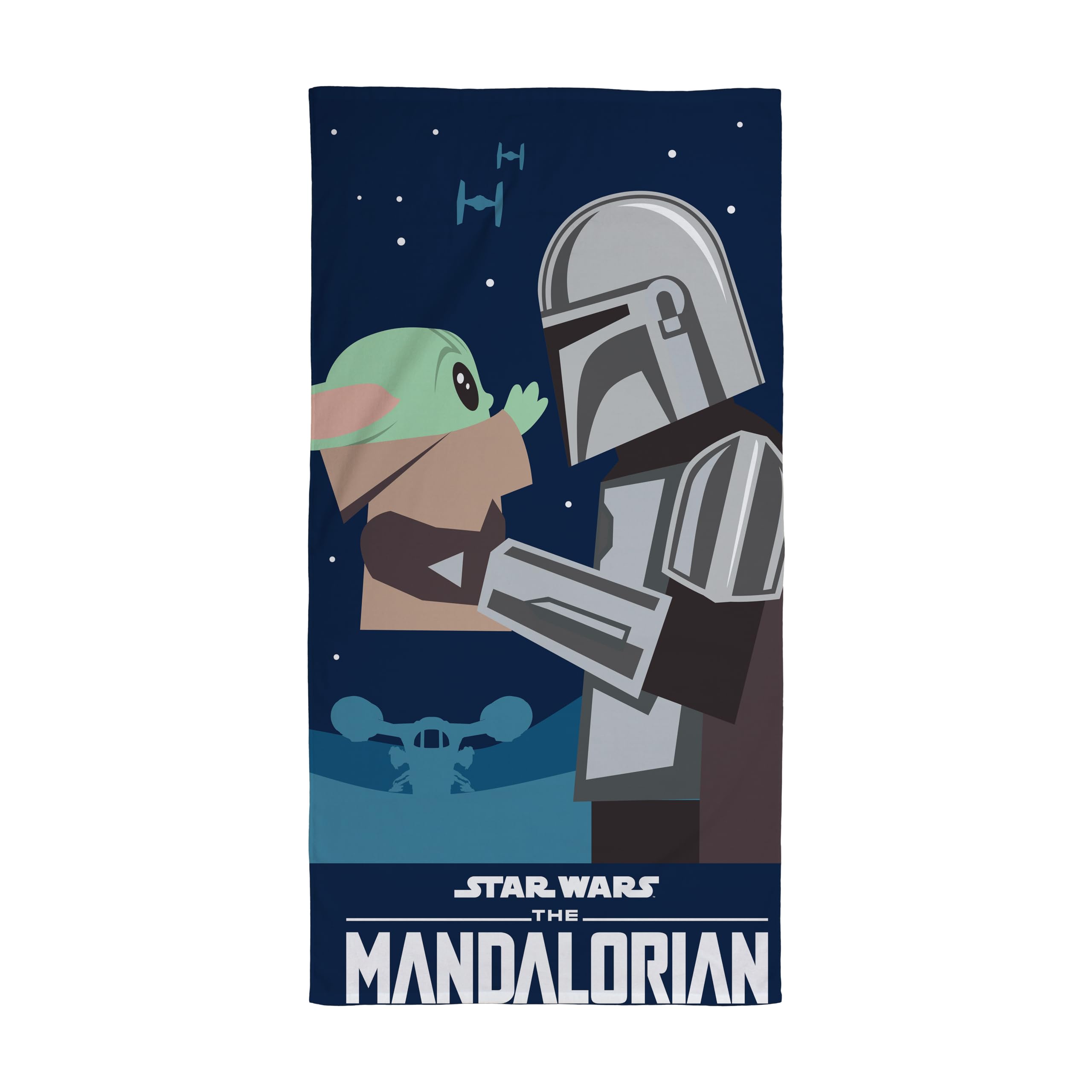 Disney Character World Official Mandalorian Star Wars Towel | Super Soft Feel, I've Been Looking for You Design | Perfect The Home, Bath, Beach & Swimming Pool, 140 x 70 cm