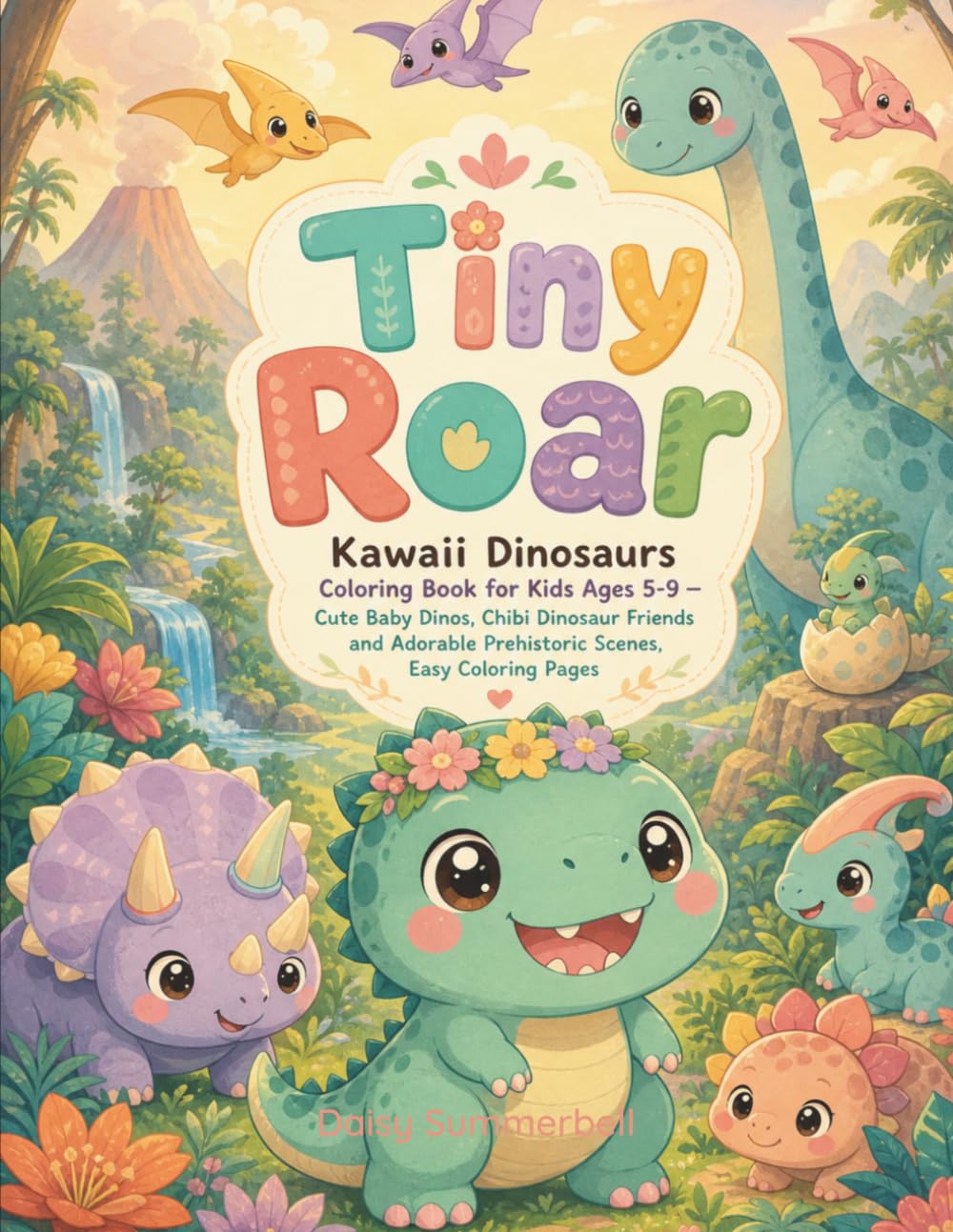 Tiny Roar: Kawaii Dinosaurs Coloring Book for Kids Ages 5-9 — Cute Baby Dinos, Chibi Dinosaur Friends and Adorable Prehistoric Scenes, Easy Coloring Pages (Little Explorers)