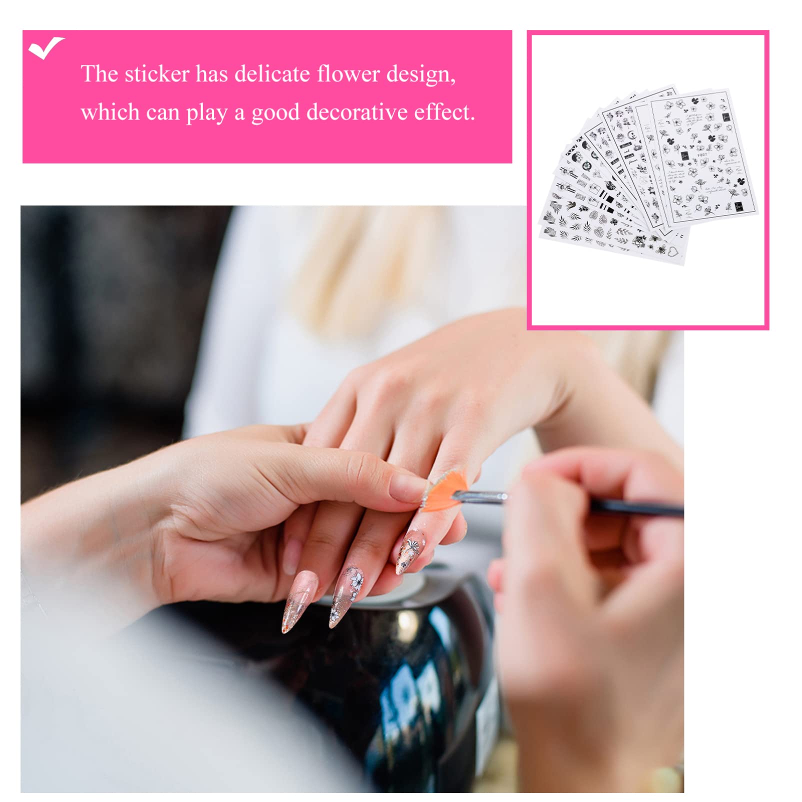FRCOLOR 50fogli Adesivi Unghie e Stickers Per Nail Facile Applicazione Set Decorazioni Per Unghie e Ragazze