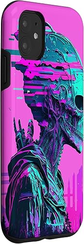 Vista 12 de iPhone 14 Pro Max Cool Retro Alien Sunset Tropical Trippy Vaporwave Sky Art Case