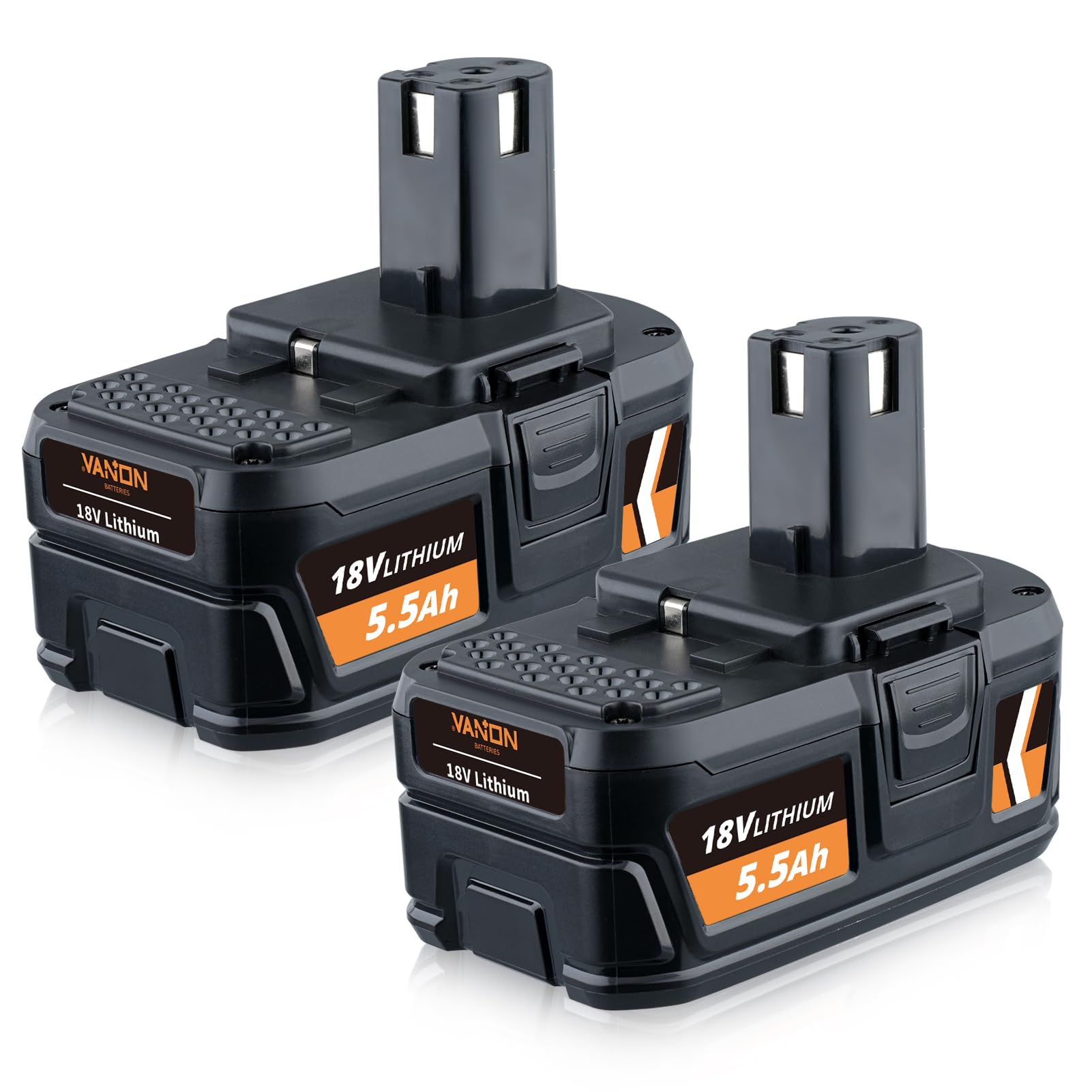 2Pack 5.5Ah P108 Battery Replacement for Ryobi 18V Battery ONE + RB18L50 RB18L40 RB18L25 RB18L15 RB18L13 P103 P104 P105 P107 P102 BPL-1815 BPL-1820G BPL18151 BPL1820