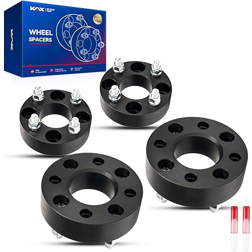 Vista 220 de KAX Espaciadores de rueda de 0.236 x 5.315 in, espaciadores de rueda centrados de 2 pulgadas y 6 lengüetas para F-15-0, Expedition, Mark LT, Negro