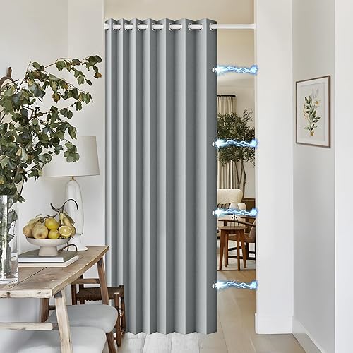 Miniatura 43 de Persianas verticales de tela, persianas de puerta 100% opacas, persiana vertical para puertas correderas, 1 panel, 100 pulgadas de ancho x 84 Blanco