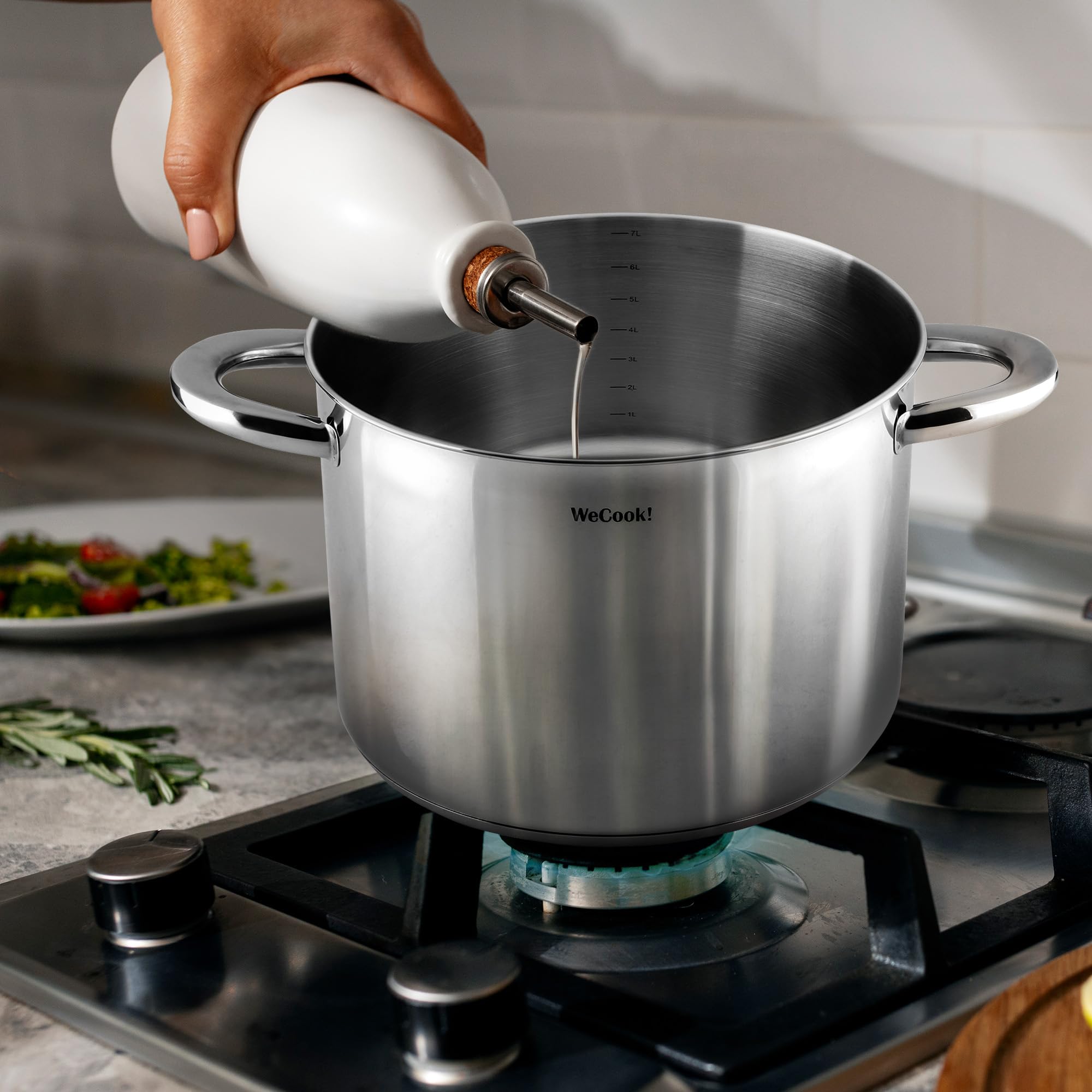 Garnek z pokrywką ze stali nierdzewnej 24 cm. WECOOK! PRO