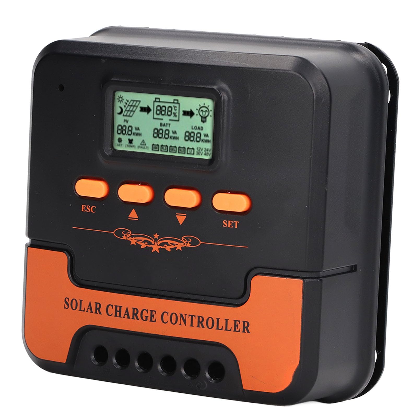 Controlador de carga solar MPPT 12 V/24 V automático - Detección, salida USB de 5 V y 3 A con pantalla LCD, regulador de carga solar de alta eficiencia para sistemas de baterías de (20A)