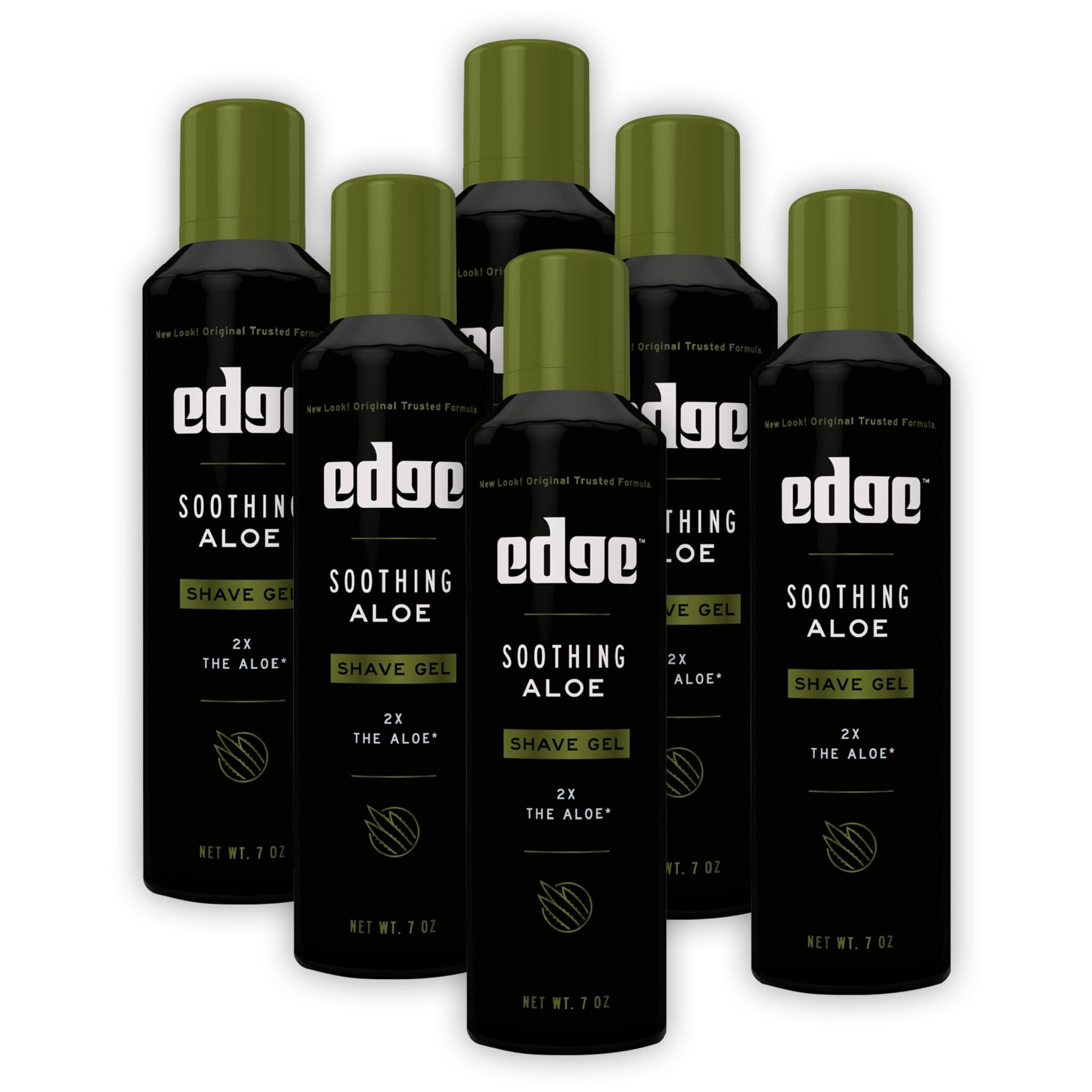 Edge Shaving Gel for Men, Soothing Aloe with Twice The Aloe, (6 Pack) - Shave Gel For Men That Moisturizes, Protects and Soothes To Help Reduce Skin Irritation