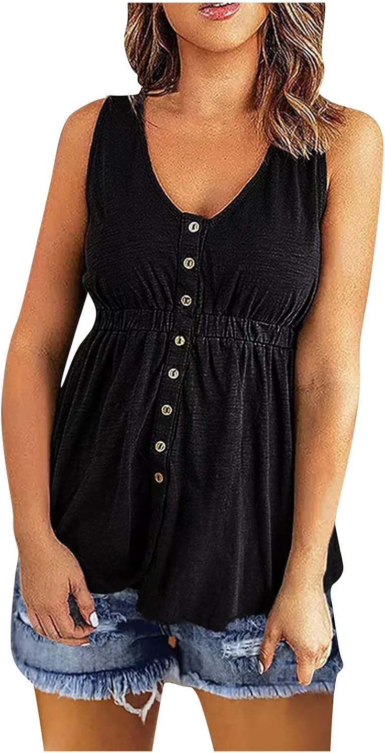 Sleeveless Button Down Peplum Tank Top for Plus Size Zimbabwe Ubuy