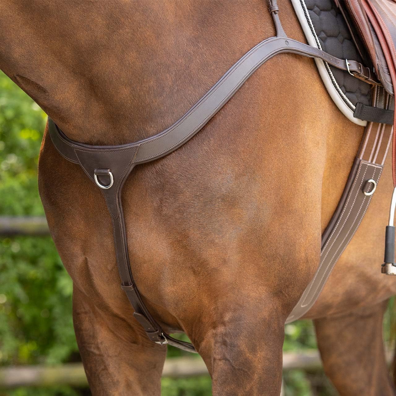 NETPROSHOP Skórzany przód z uchwytem czarny lub brązowy Pony Cob Full, rozmiar: kucyk, kolor: ciemnobrązowy
