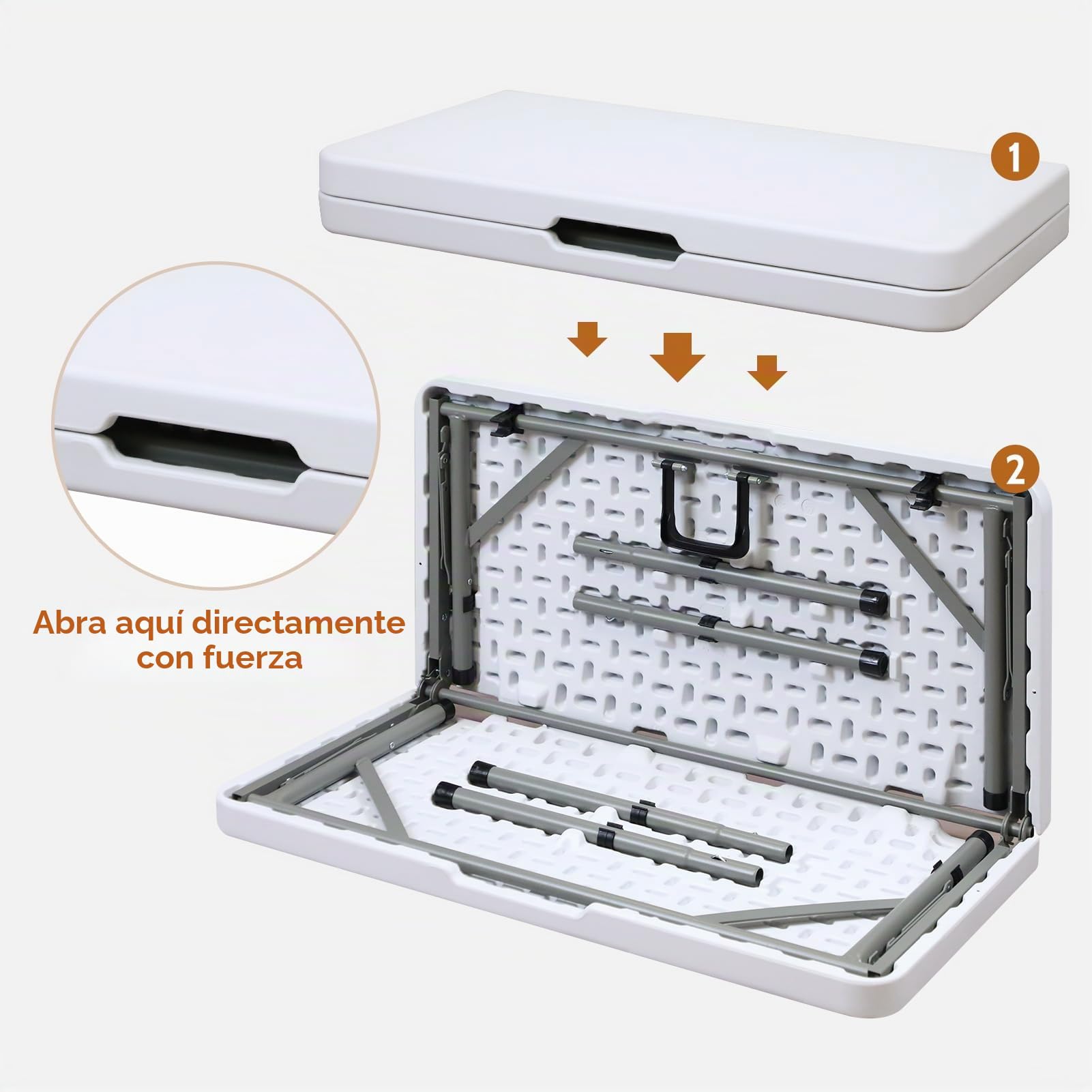 HollyHOME Mesa Plegable Cuadrada 87cm Mesa Plegable Jardín & Cocina Mesas Pequeña Portatil para Camping Balcón Picnic Restauración Fiesta Exterior Interior