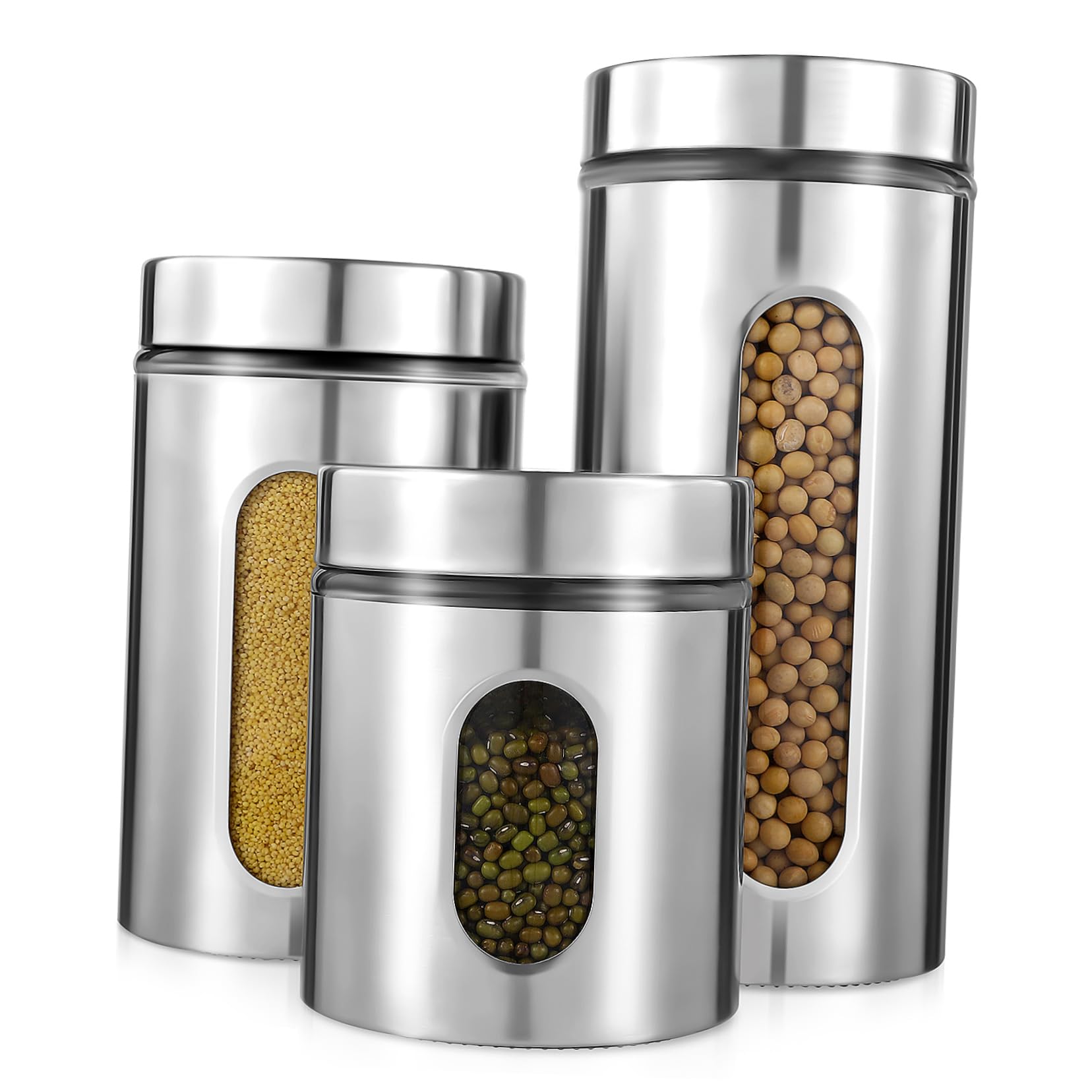 Ipetboom Barattoli Porta Spezie in Acciaio Inox, Set 3 Pezzi