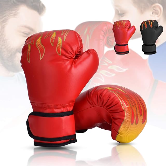 Wuudi Kids Boxing Gloves 6oz MMA Punch Bag Training Mitts for Kids 3-10 Years Training Gloves for Muay Thai Kickboxing