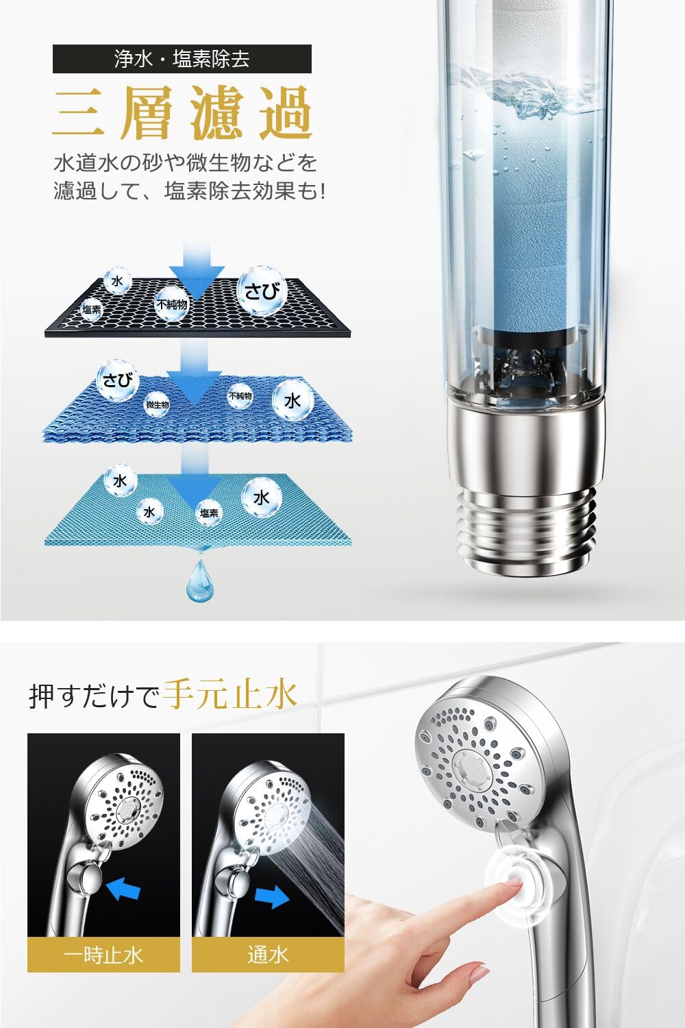 Amazon.co.jp: シャワーヘッド マイクロナノバブル 【サロン発想のプロ