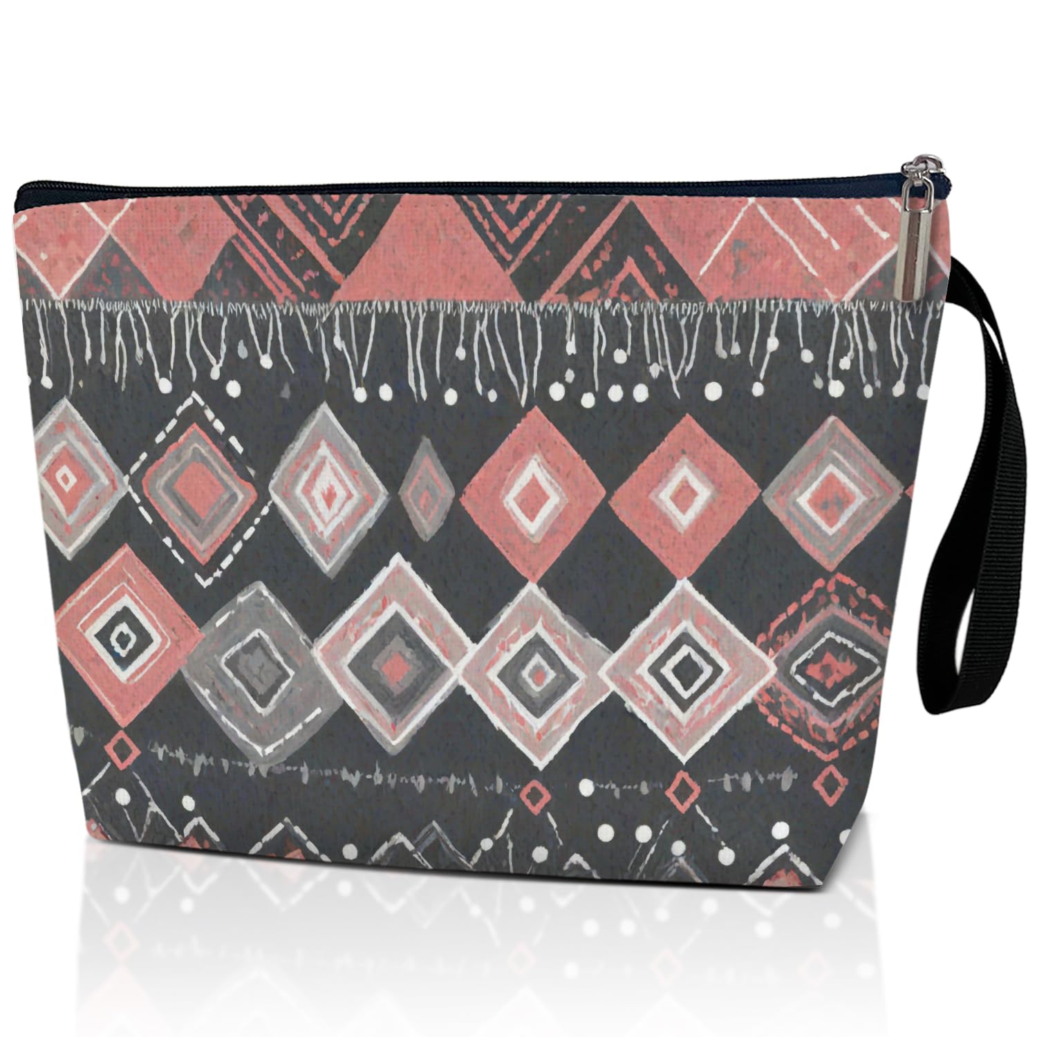 rizotus Boho Makeup Bag Travel Cosmetic Bag, Cosmetic Travel Bags For Women, Makeup Bag With Zipper Cosmetic Pouch Skincare Bag Toiletry Bag, Birthday