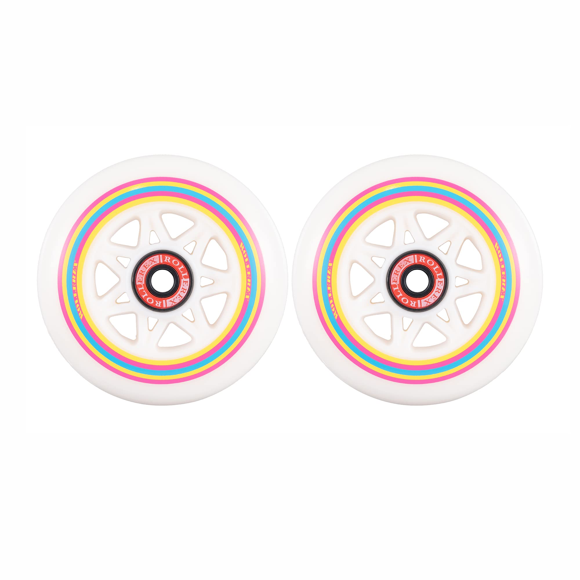 Rollerex Lollipop Boardwalk Inline Skate Wheels (2-Pack with Bearings, Spacers and Washers) (Various Size Options Available)