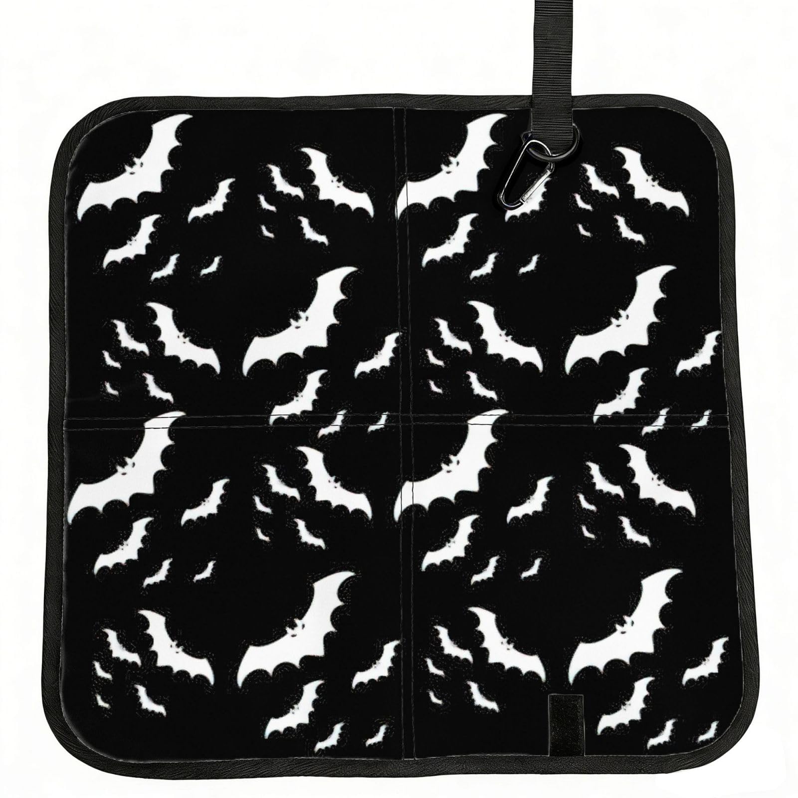 NImongt Halloween Flying Bats Print Portable Chair Pad Foldable Seat Cushion Outdoor Seating Office Picnic Camping