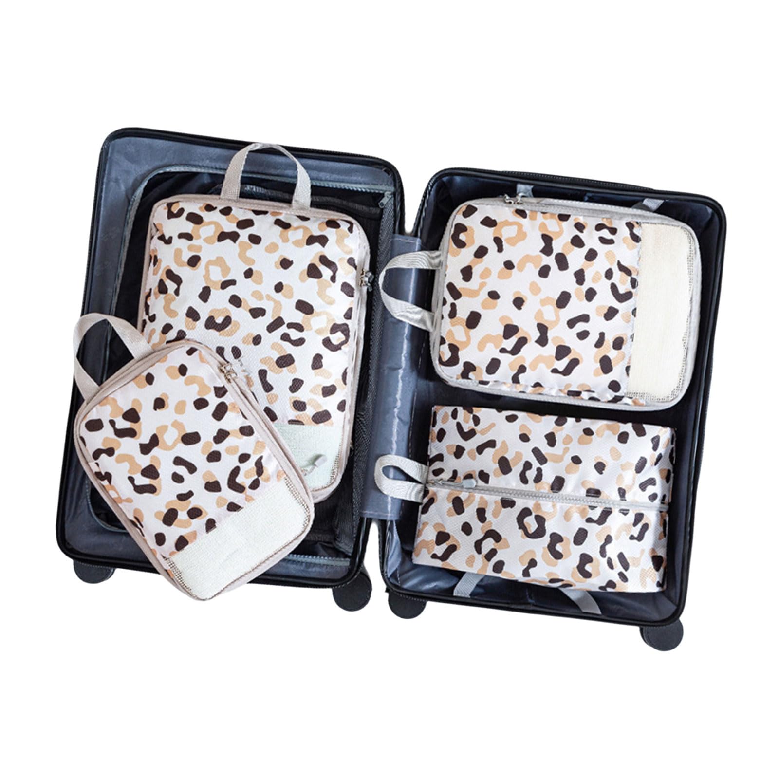 Mekalero B Of 4 Printing Compression Packing Cubes Sturdy Travel Packing Cubes With Practical Waterproof Polyester Materials Compression Luggage Ags