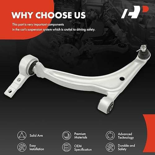 Miniatura 6 de A-Premium Brazo de control inferior delantero izquierdo, con rótula y buje, compatible con Nissan Altima 2002-2006, Maxima 2004-2008