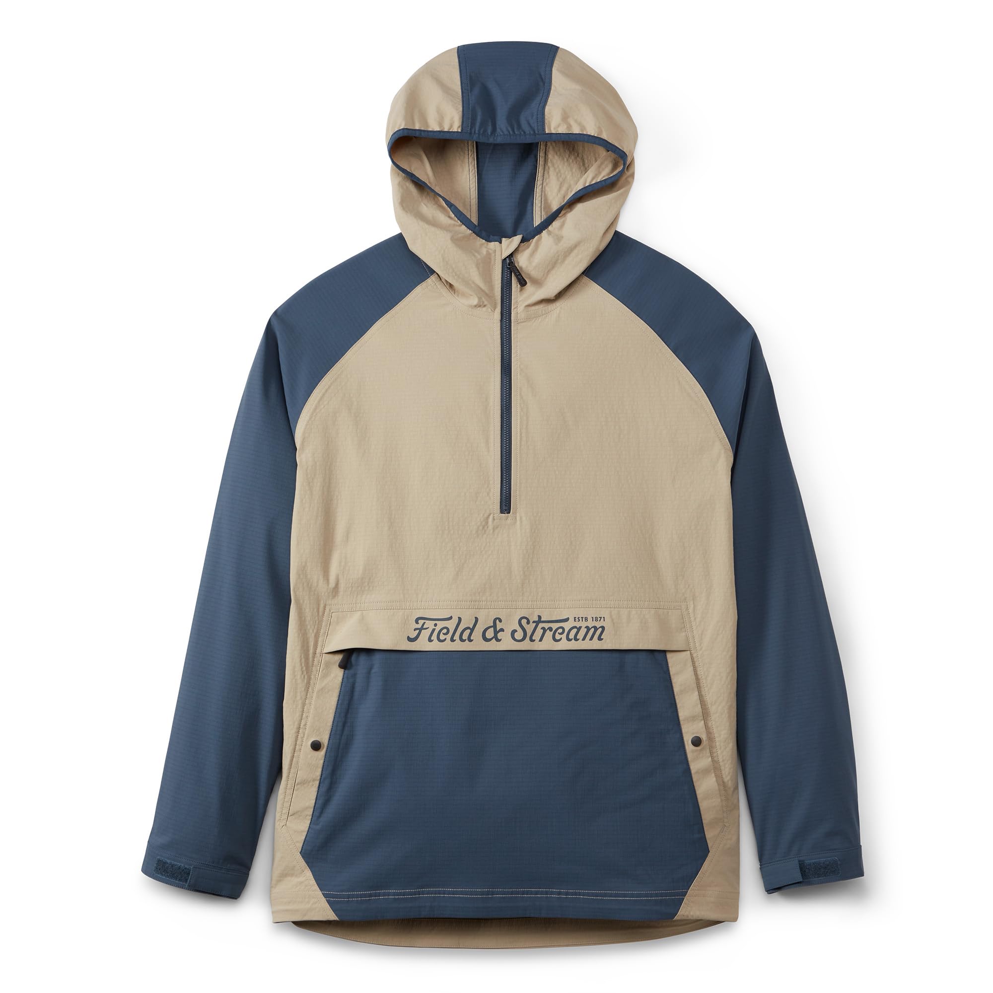 Field & Stream Men's Cloud Cover Nylon Anorak Jacket, Stone/Navy, Large