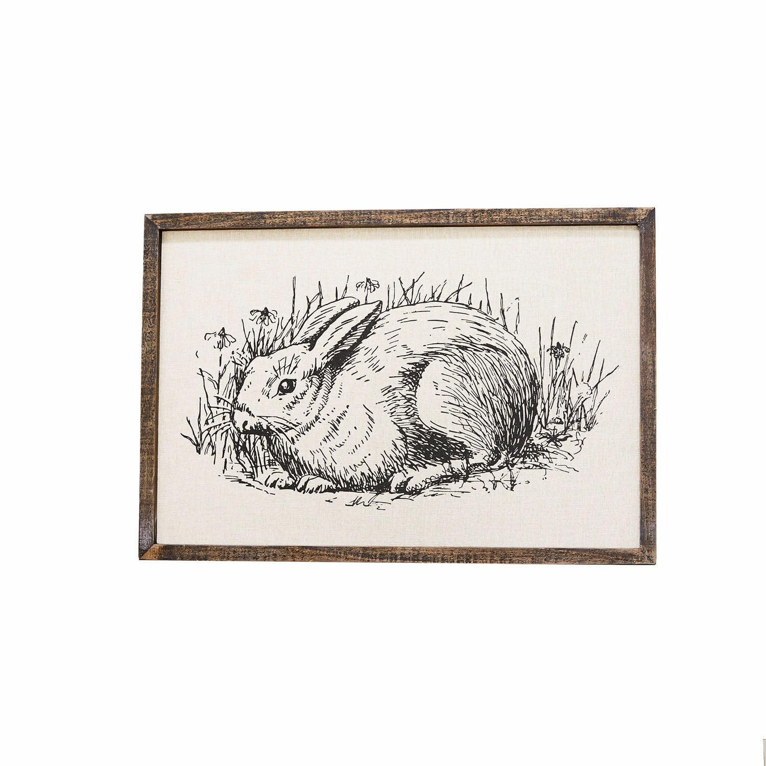 Loberon Dekoboard Cedric, Hasen-Motiv, nostalgischer Charme, Osterdekoration, Ostern, Osterhase, Tannenholz, Baumwolle, Polyester, braun/creme