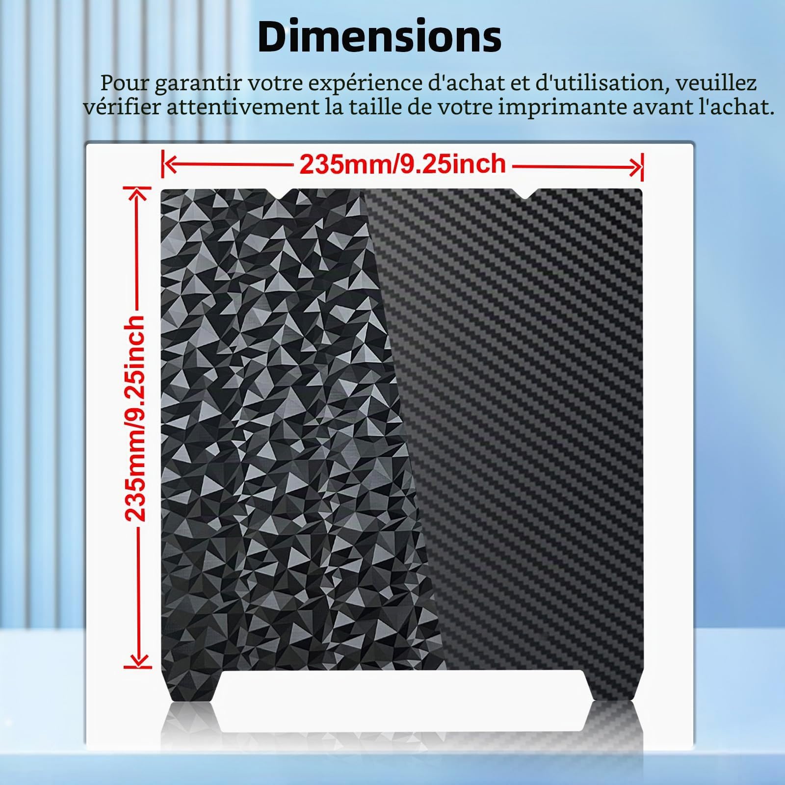 IdeaFormer Plaque d'impression PEO PET lisse 235 x 235 mm pour Creality K1 SE/K1C/K1/Ender 3 V3 KE/Ender 3 V3 SE/Ender 3 S1/Pro/Ender 5 S1, Lit d'impression double face PEO PET Spring Steel pour