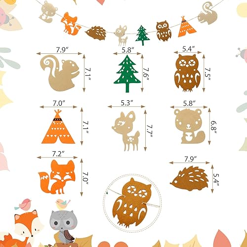 Miniatura 6 de Decoraciones de baby shower de bosques, pancartas de baby shower, 1 pancarta de bienvenida al bebé, 2 pancartas de criaturas del bosque, ciervos,