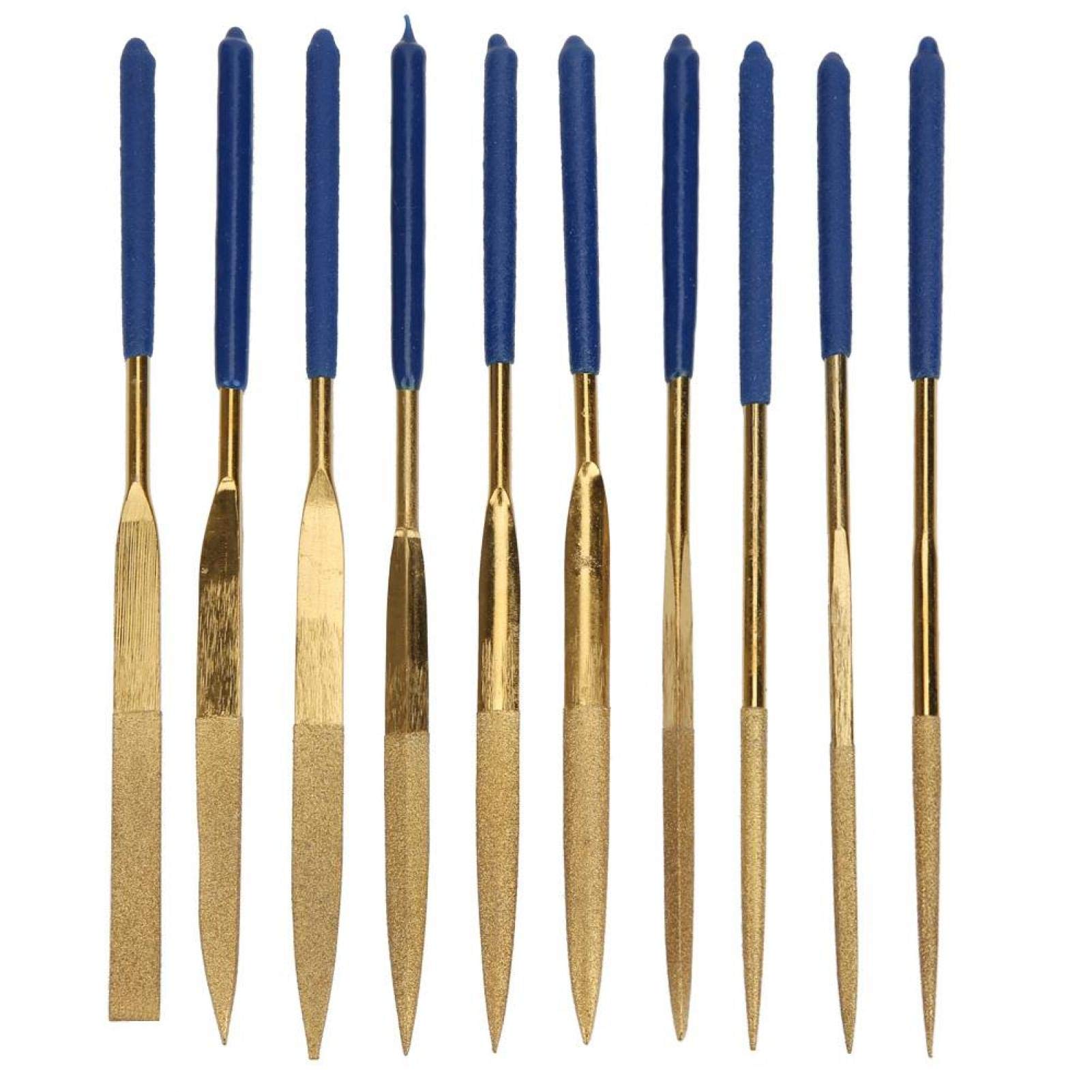File Handles 10Pcs/Set 4x160mm Mini Diamonds Needle File Kit, Wood Stone Glass Jewelry Fine File Tools