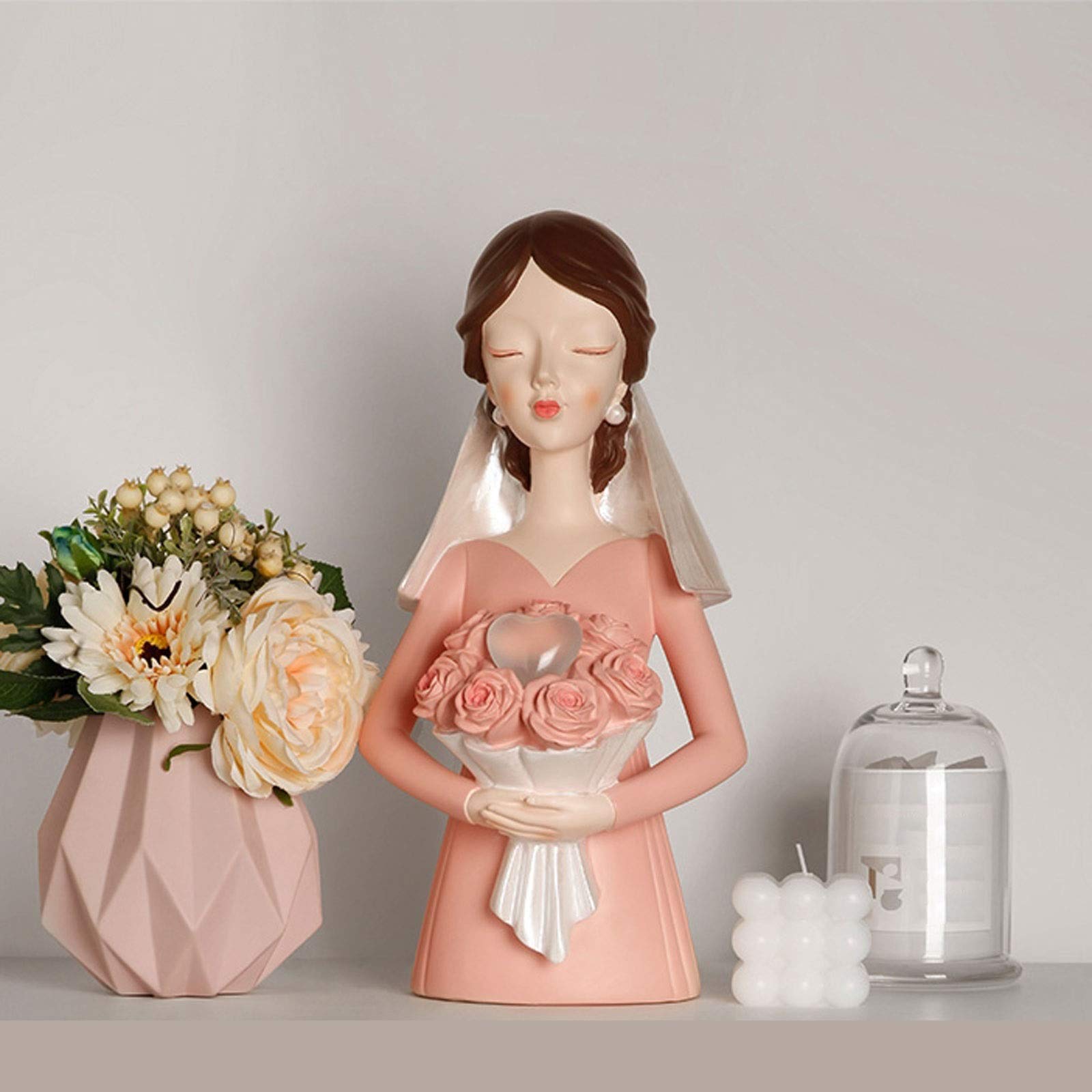 Decoración de escritorio de estantería Perfecto personaje romántico escultura adornos de resina novia de boda para la decoración romántica del partido Día de San Valentín regalo Soporte Escritorio Ofi
