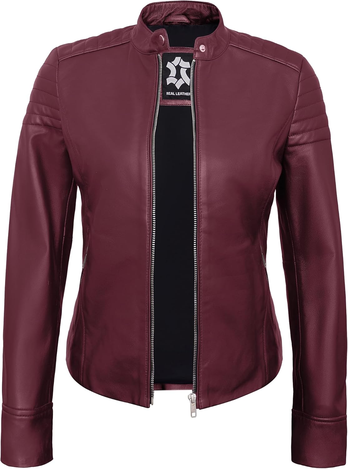Real Leather Jacket Women - Cafe Racer Style Motorcycle Leather Jackets For Womens