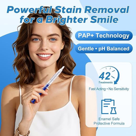 Teeth Whitening Kit with LED Light,Helps Remove Surface Stains