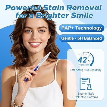 Teeth Whitening Kit with LED Light,Helps Remove Surface Stains