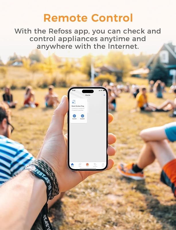Refoss WiFi okos kültéri dugalj Type F, Alexa és Google Home kompatibilis, IP44 vízálló