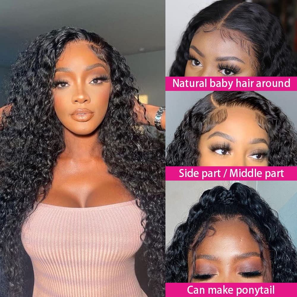 Amazon.com : Lace Front Wigs Human Hair Water Wave Brazilian  display picture 1