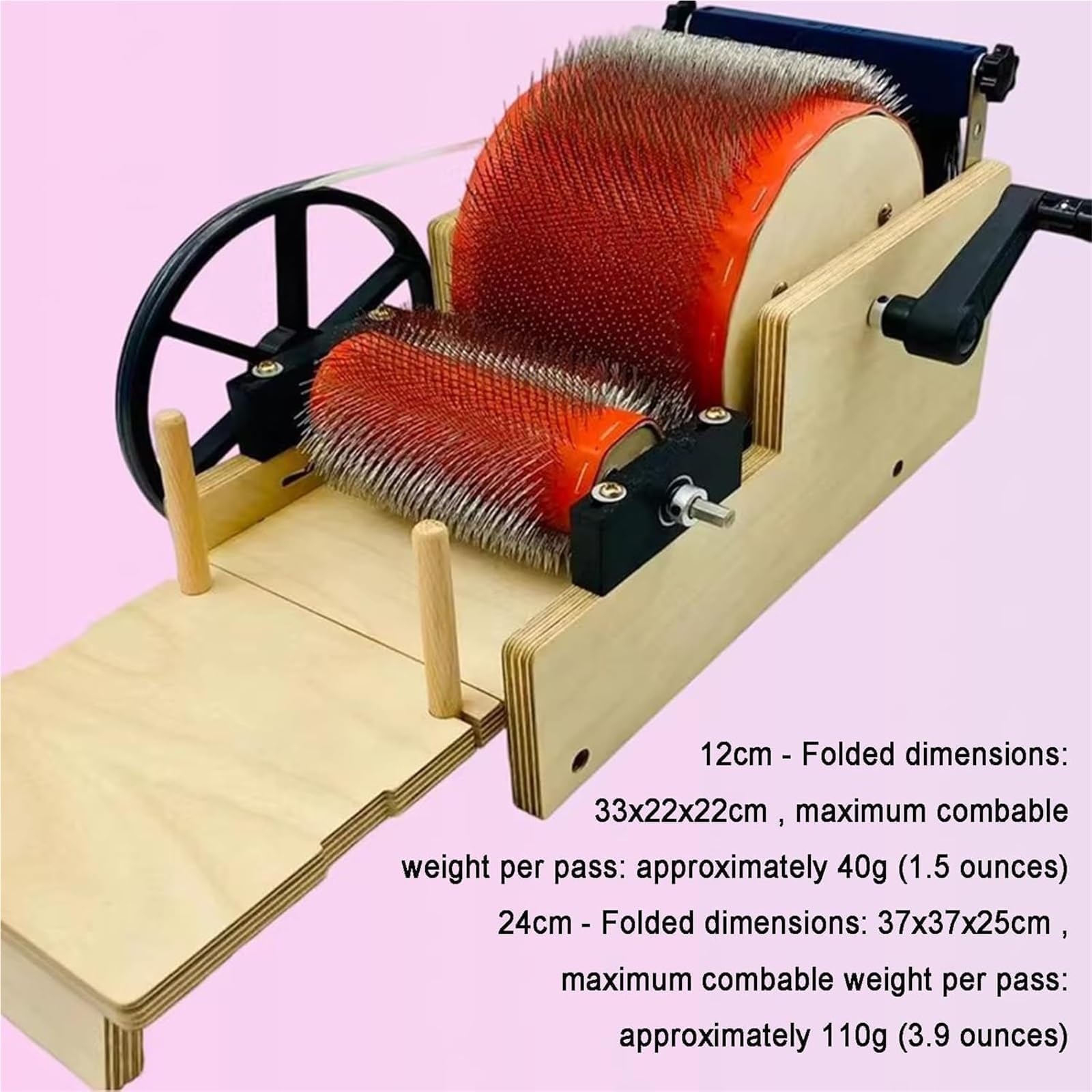 Este cardador de Tambor Manual es Ideal para Mezclar Lana y Fibras, hilar y Realizar proyectos de Manualidades.