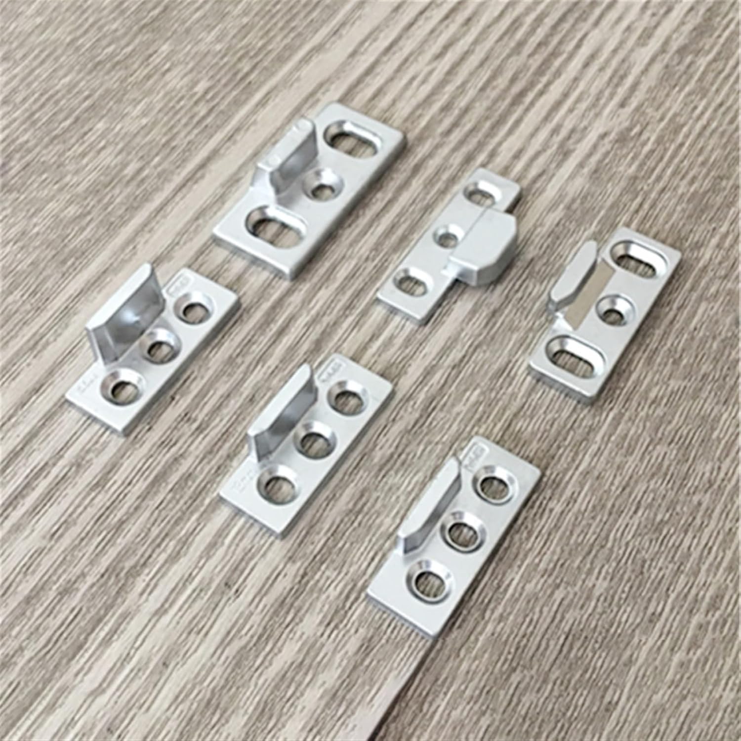 YANHAO 5PCS Aluminum Alloy Window Three Hole Lock Fastener Angle Point Curtain Wall Heightening Lock Base 7-Shaped (Color : 1004)