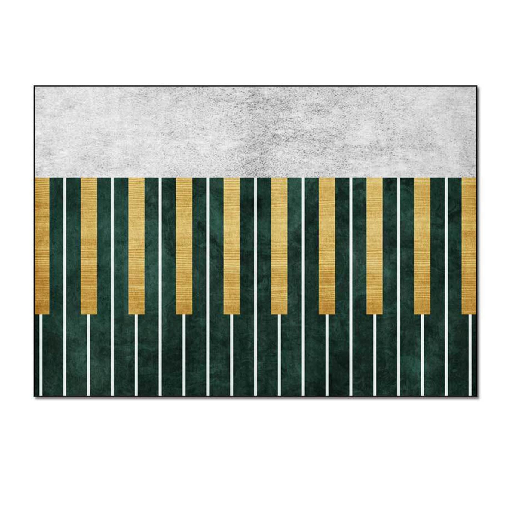 Rug-QJDDUP Kurzflor Teppich，golden Musical Keyboard Design,140 x 200 cm，Teppiche Wohnzimmer Esszimmer, Schlafzimmer Kinderzimmer, Fußbodenheizung geeignet,Green