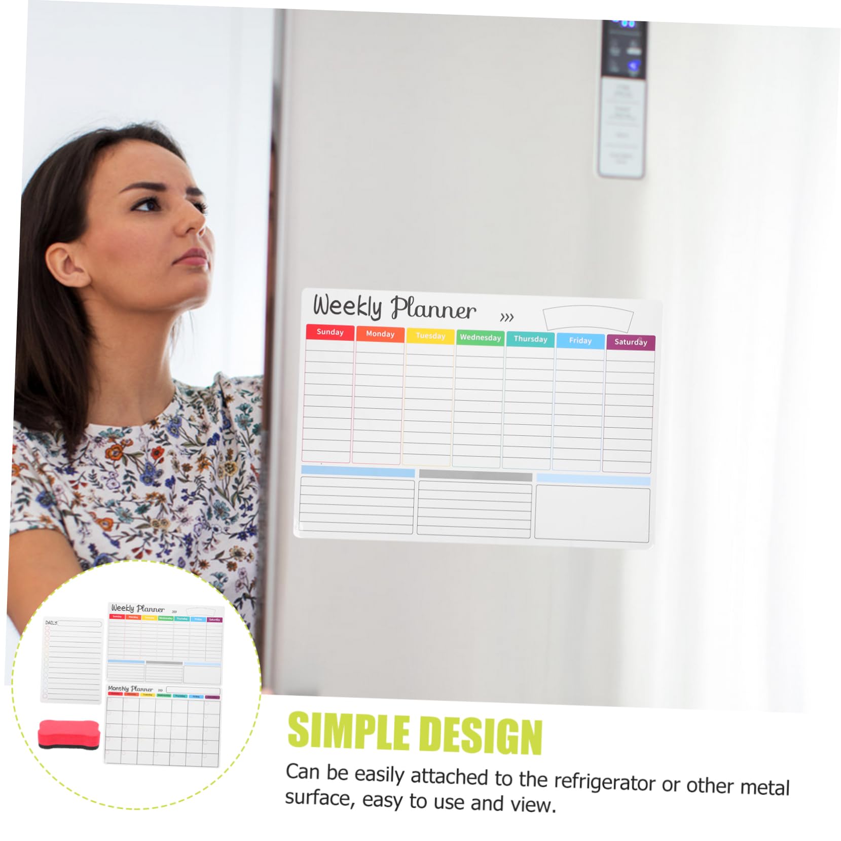 Lurrose 3 Set Bacheca Magnetica Per Frigorifero Piano Frigo Lavagna Magnetica Per Pareti Agenda Settimanale Frigo Magnetico Lavagna Magnetica Per Parete Piccole Lavagne a Secco Plastica
