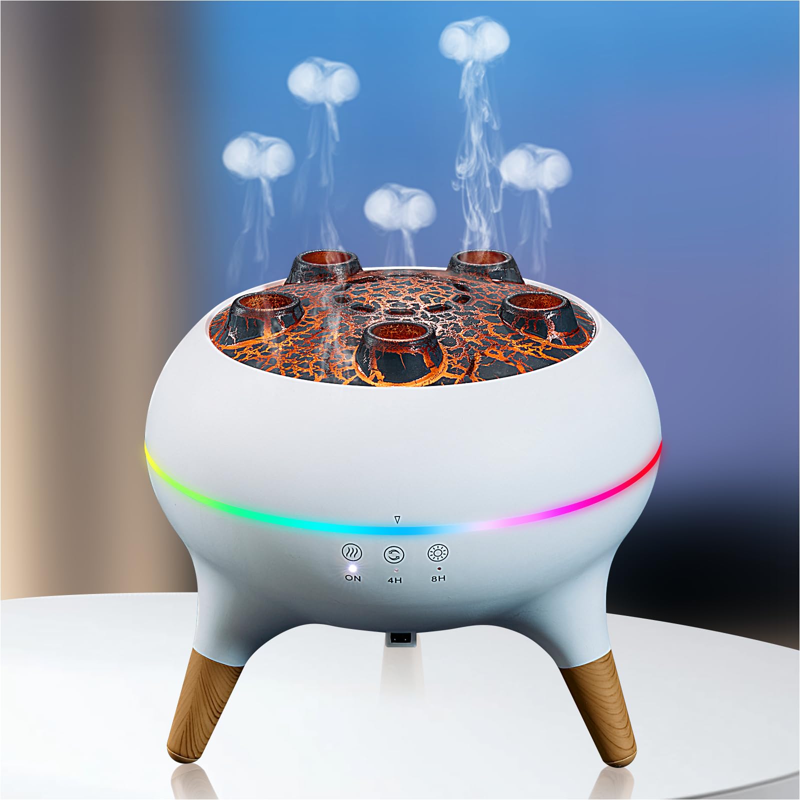 Amazon.com: BLOIMP Essential Oil Diffuser 250ML,Jellyfish Diffuser Air  Humidifiers Sound Pickup Ultrasonic Aromatherapy Diffuser Remote Control 7  Color Lights for Home Bedroom Office Hotel(White) : Health & Household