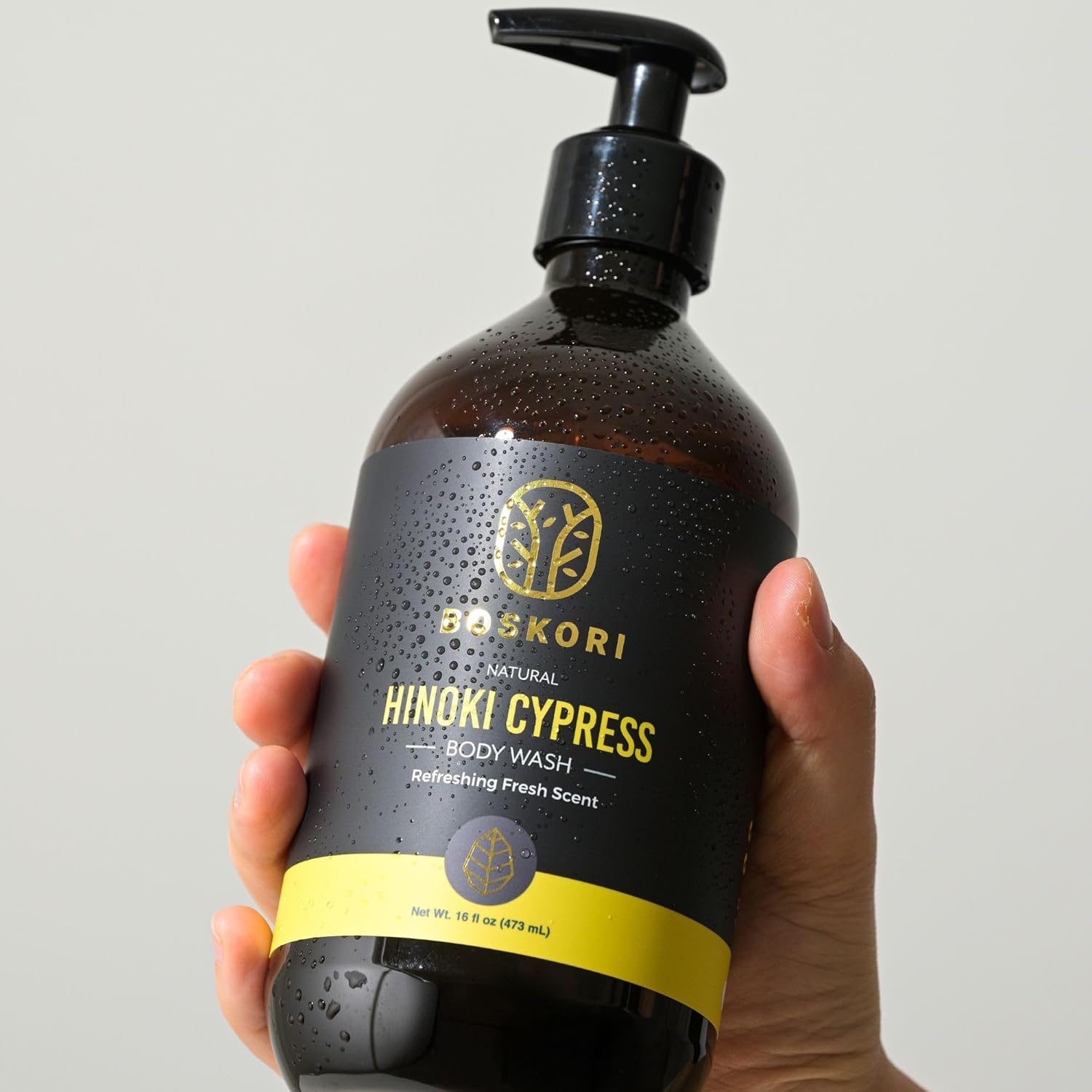 Men’s Hinoki Cypress Body Wash, with Pure Hinoki Essential Oil, Gentle Non-Drying Cleanser with Japanese Sake & Botanicals, No Harsh Sulfates, No Synthetic Fragrance, Made in Taiwan, 16 fl oz